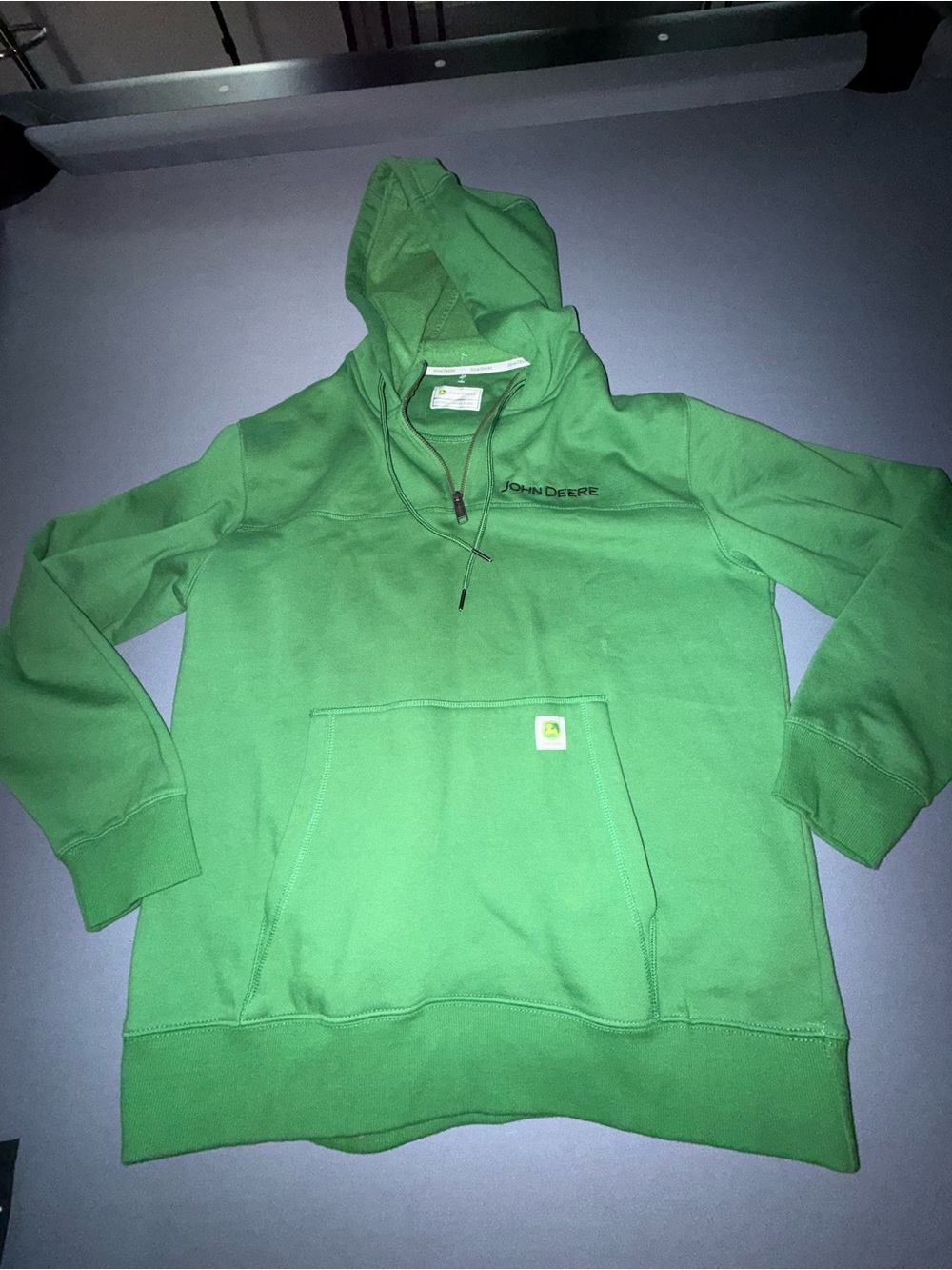 John Deere Green Hooded Zip-Up Sweater